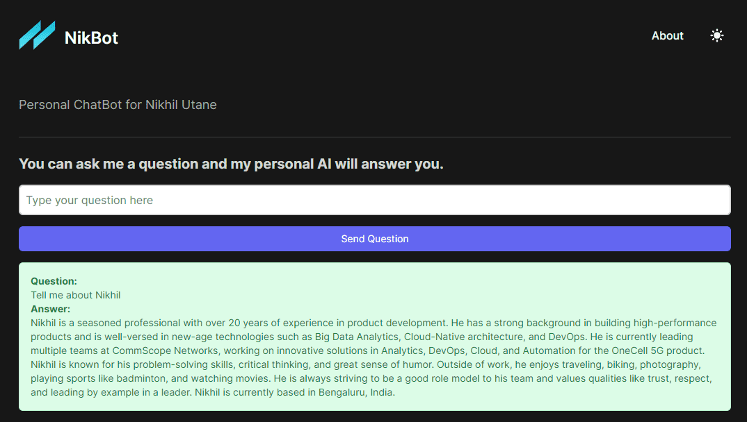 ML Project 2 - Personal ChatBot (2023)